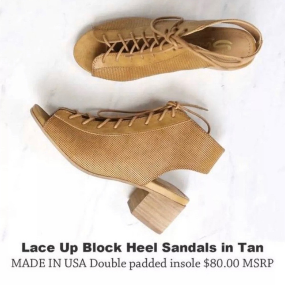 MADE IN USA LaceUp SBICCA Open Toe Sandals Booties